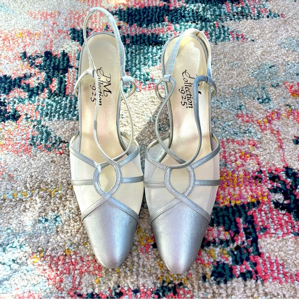 PM Collection by 925 Slingback Heels Silver size 7.5
